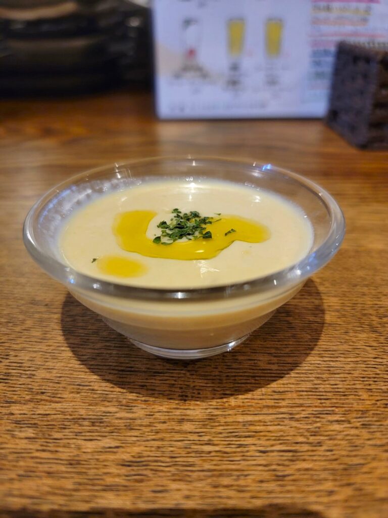 2次会は吉祥寺「万星」冷製コーンポタージュスープ