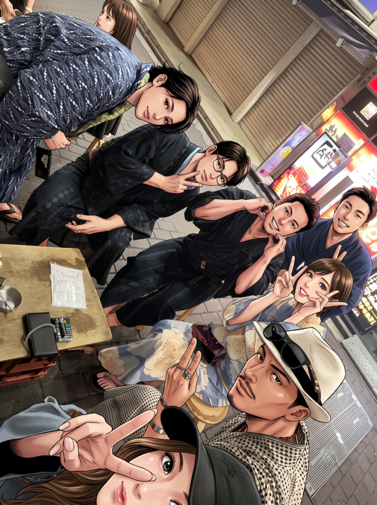 浴衣姿で吉祥寺ハモニカ横丁清水屋1号店にて夏らしい外飲み🍺酔い雰囲気ですね🍻